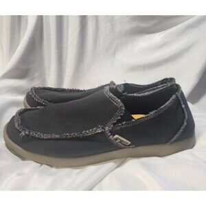 CROCS Santa Cruz Canvas Slip-On Loafer Boat Shoes Black Frayed 10128 Men's Sz 10